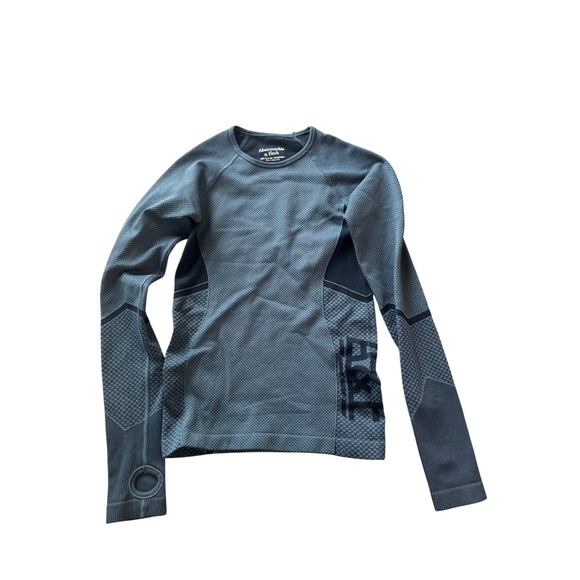 Abercrombie & Fitch Athletic Long Sleeve Top Gray Thumbholes Activewear Women S - Picture 1 of 3